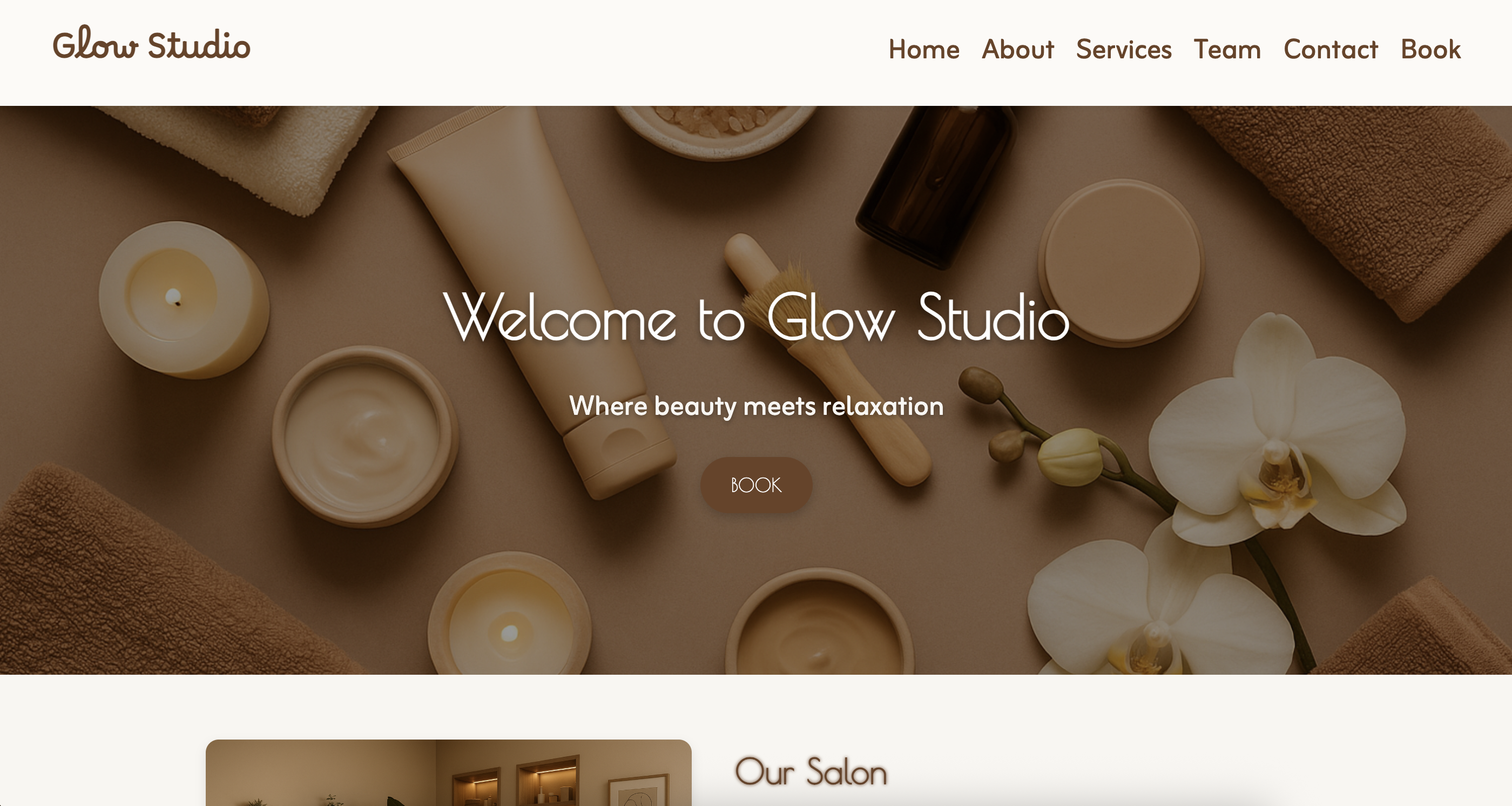 Сайт для Glow Studio